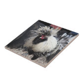 Polnischer Hahn mit Haube Fliese (Seite)