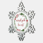 Polnischer Heiligabend, Wesołych świąt Schneeflocken Zinn-Ornament (Rechts)