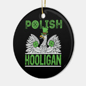 Polnischer Hooligan St. Patrick's Day Keramik Ornament (Links)