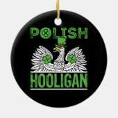 Polnischer Hooligan St. Patrick's Day Keramik Ornament (Hinten)
