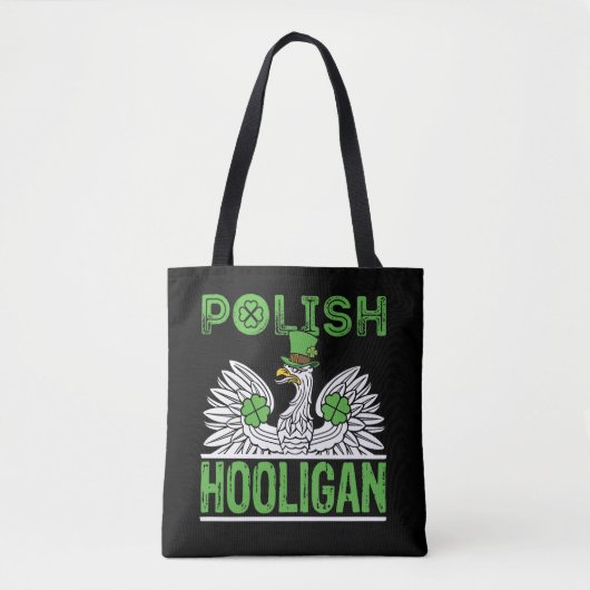 Polnischer Hooligan St. Patrick's Day Tasche (Vorderseite)