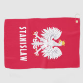 Polnischer Individuelle Name Roter Adler Polska Golfhandtuch (Horizontal)