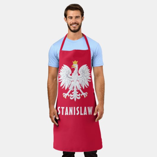 Polnischer Individuelle Name Roter Adler Polska Schürze (Getragen)