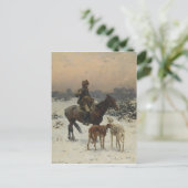 Polnischer Jäger auf Pferd Postkarte (Stehend Vorderseite)