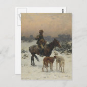 Polnischer Jäger auf Pferd Postkarte (Vorne/Hinten)