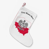 Polnischer Karten-Flaggen-WeihnachtsStrumpf Kleiner Weihnachtsstrumpf (Vorderansicht (hängend))