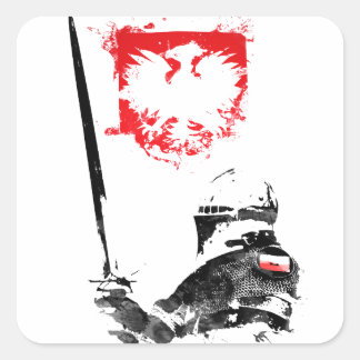 Polnischer Knight Quadratischer Aufkleber