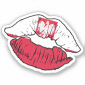 Polnischer Lipstick-Liebe Aufkleber (Vorderseite)
