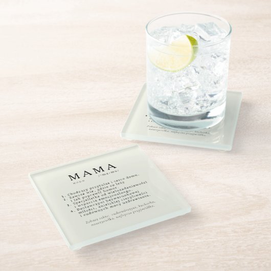 Polnischer Mama Geschenk - MAMA Definition ECKU Glasuntersetzer (Schrägansicht)