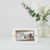 Polnischer Nagelsalon | Stylist Imitate Gold Visitenkarte (Stehend Vorderseite)