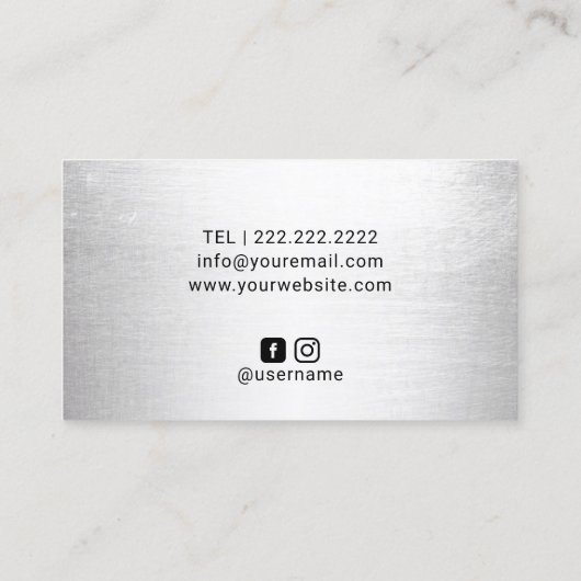 Polnischer Nageltechniker Silver Salon Visitenkarte (Rückseite)