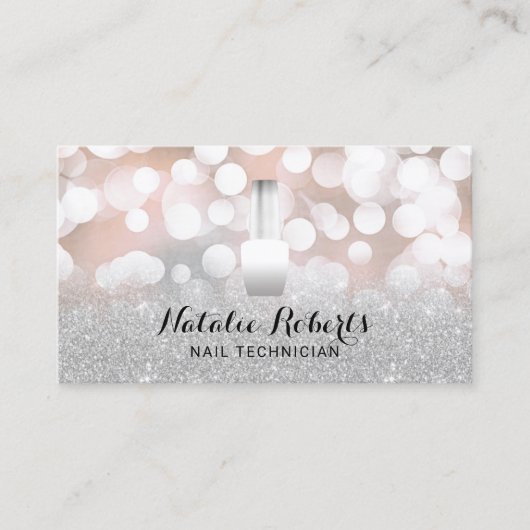 Polnischer Nageltechniker Silver Salon Visitenkarte (Vorderseite)