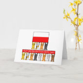 Polnischer Name Tag Cartoon Katzen Karte (Gelbe Blume)