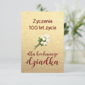 Polnischer Opa Geburtstag kartka urodziny 100 lat (Stehend Vorderseite)
