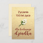 Polnischer Opa Geburtstag kartka urodziny 100 lat (Vorne/Hinten)