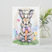 Polnischer Osterhase Kaninchen Wesolych Swiat Einladung (Stehend Vorderseite)