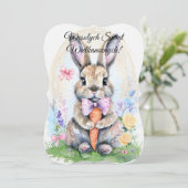 Polnischer Osterhase Kaninchen Wesolych Swiat Einladung (Stehend Vorderseite)