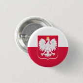 Polnischer Patriotikknopf, polnische Flagge / Spor Button (Vorne & Hinten)