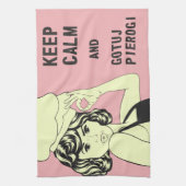 Polnischer Pierogi Kielbasa Polen Geschenk Geschirrtuch (Vertikal)