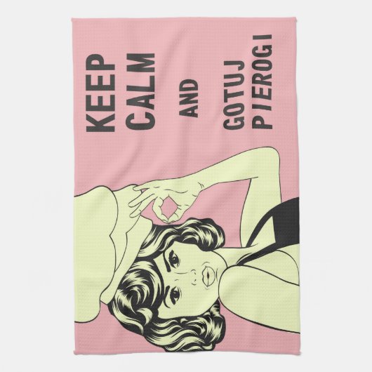 Polnischer Pierogi Kielbasa Polen Geschenk Geschirrtuch (Vertikal)