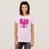 Polnischer rosa karierter Adler T-Shirt (Vorne ganz)