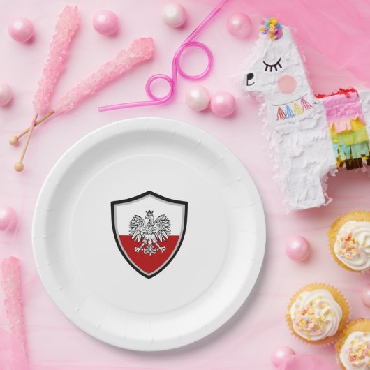 Polnischer Schildkappenschild Pappteller (Party)