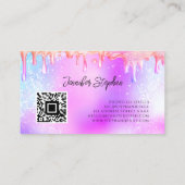 Polnischer Splash-Nails QR-Code für den holografis Visitenkarte (Rückseite)