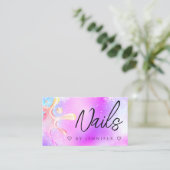 Polnischer Splash-Nails QR-Code für den holografis Visitenkarte (Stehend Vorderseite)