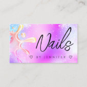 Polnischer Splash-Nails QR-Code für den holografis Visitenkarte (Vorderseite)