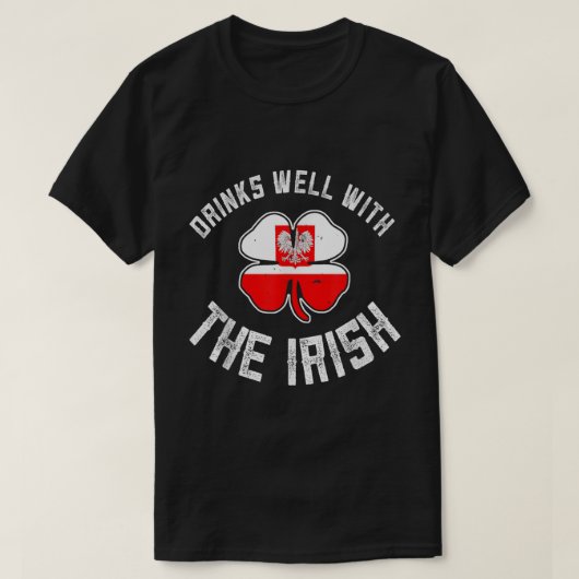 Polnischer St Patricks Day trinkt gut mit irischem T-Shirt (Design vorne)