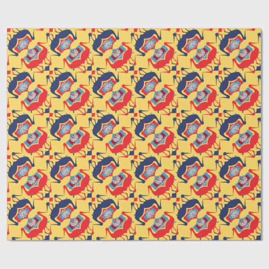 Polnischer Storch und Adler Wycinanki Geschenkpapier (Flach)