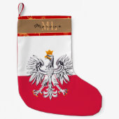 Polnischer Strumpf, Polen, Monogramm, Schneeflocke Kleiner Weihnachtsstrumpf (Vorderseite)