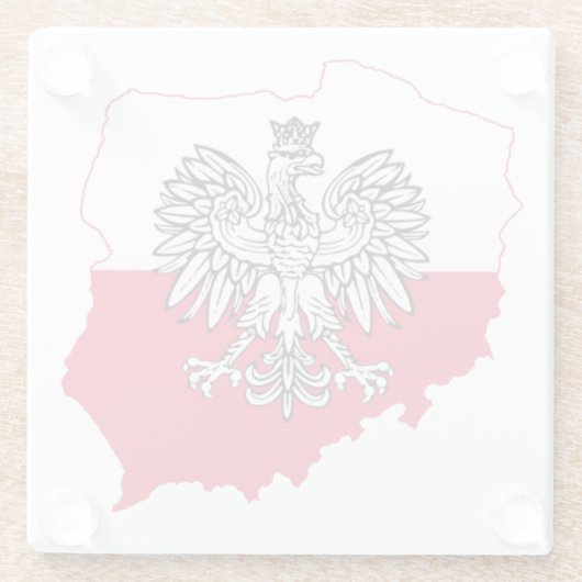 Polnischer Untersetzer für Flaggenglas (Rückseite)