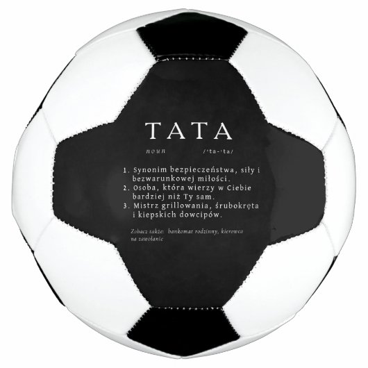 Polnischer Vater - Geschenk für TATA - Schwarz Fußball (Vorderseite)