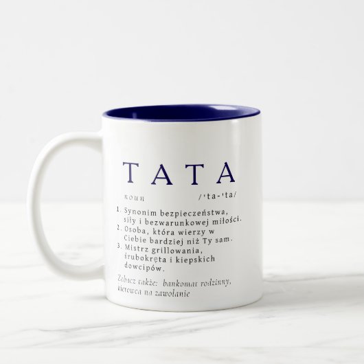 Polnischer Vater - Geschenk - TATA - Definition Zweifarbige Tasse (Links)