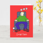 Polnischer Vatertag Cartoon Spaß Karte (Gelbe Blume)