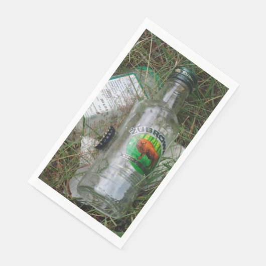 Polnischer Vodka Gasttuch Napkins Bison Grass Serviette (Ecke)