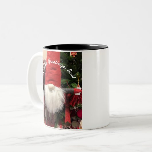 Polnischer Weihnachtsgummi CUSTOMIZE Grüne 2-Tönig Zweifarbige Tasse (Vorderseite Links)