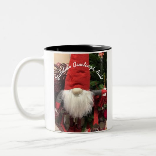 Polnischer Weihnachtsgummi CUSTOMIZE Grüne 2-Tönig Zweifarbige Tasse (Links)