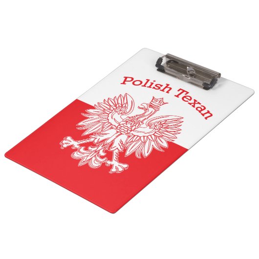 Polnischer Weißadler Klemmbrett (Schrägansicht)