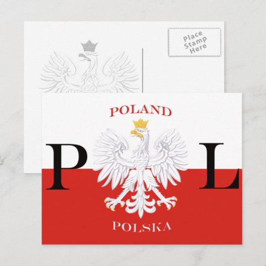 Polnischer Weißadler Postkarte (Vorne/Hinten)