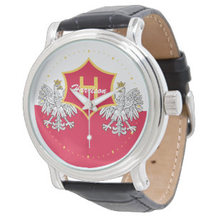 Polnischer Weißadler Wappen Mit Monogramm Armbanduhr
