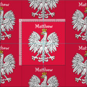 Polnischer Weißadler Wappen Personalisiert Stoff (Kachel)