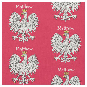 Polnischer Weißadler Wappen Personalisiert Stoff