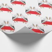 Polnischer weißer Storch Geschenkpapier (Ecke)