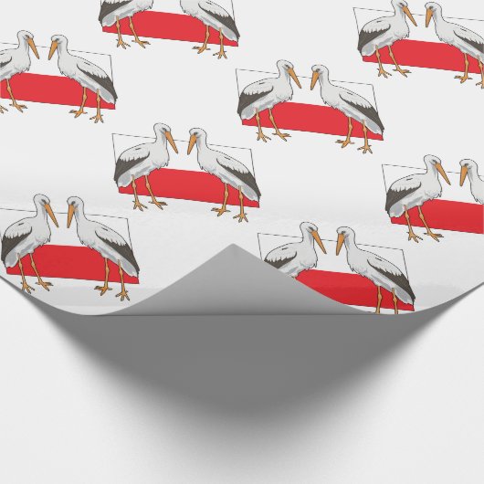 Polnischer weißer Storch Geschenkpapier (Ecke)