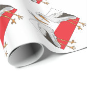Polnischer weißer Storch Geschenkpapier (Rolleneckpunkt)