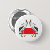 Polnischer Weißstorch Button (Vorne & Hinten)