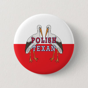 Polnischer Weißstorch Button