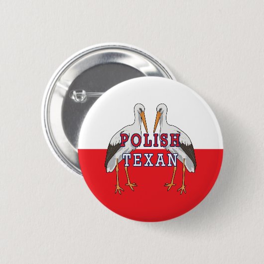 Polnischer Weißstorch Button (Vorne & Hinten)